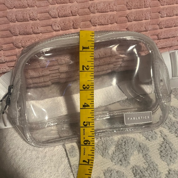 Fabletics Clear Vinyl Waist Bag with White Trim - Picture 3 of 4